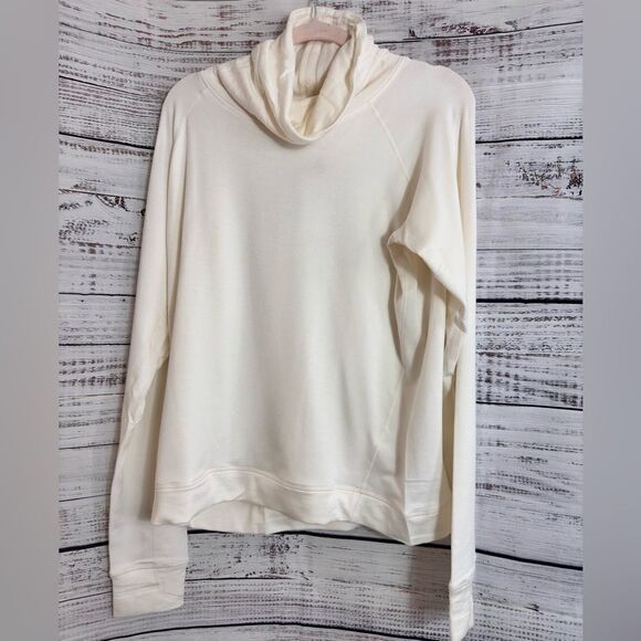 Alala Fleece Pullover Sweatshirt Womens Size Large Bone Funnel Neck pullover - Picture 5 of 15